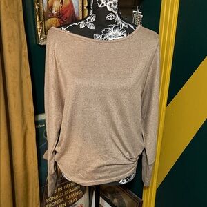 SHEIN Tan Long Sleeve Blouse